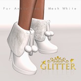 GLITTER - FUR Ankle boots Mesh White