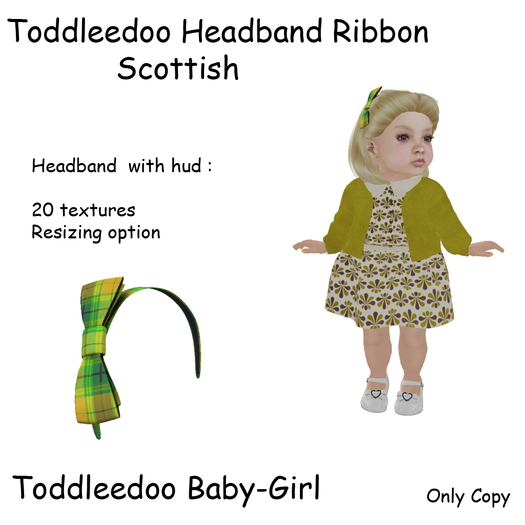 Toddleedoo Headband Ribbon Scottish