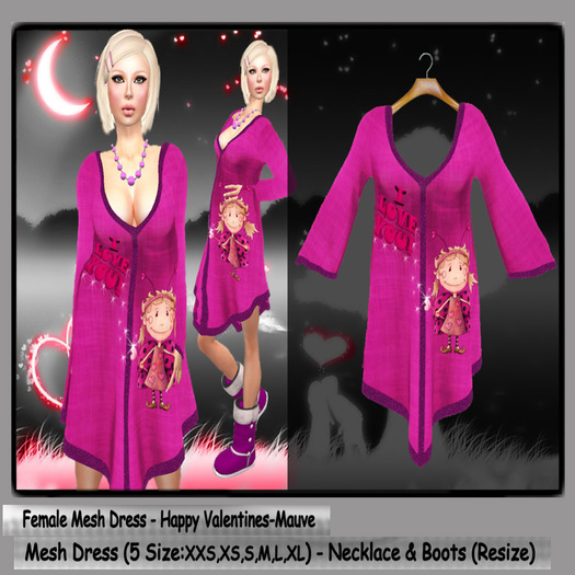 Second Life Marketplace Female Mesh Dress Happy Valentines