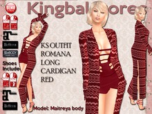 KS OUTFIT ROMANA LONG CARDIGAN RED