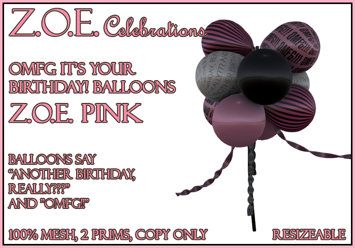 Z.O.E. OMFG It's Your Birthday! Balloons Z.O.E. Pink