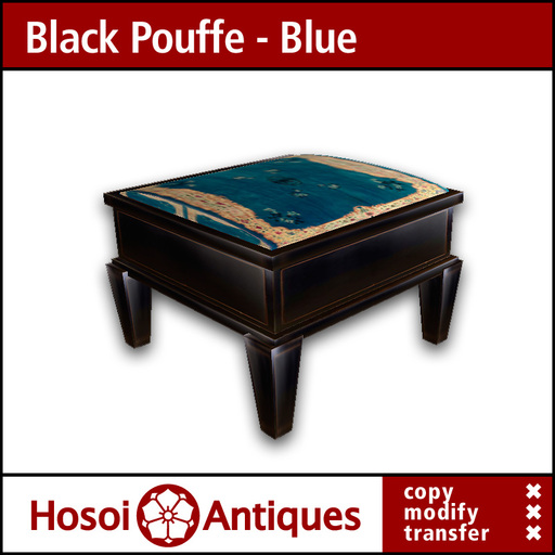 Discount - Asian Couch Pouffe - Small Blue