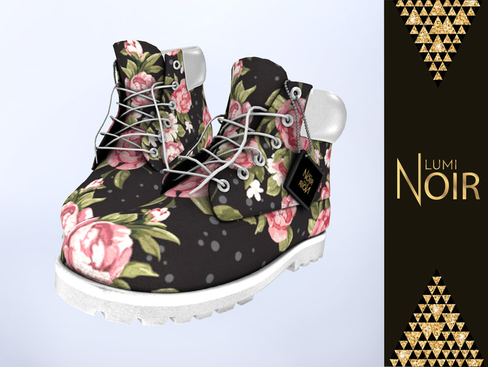 Lumi Noir - Mesh Timber Boots - ROSES