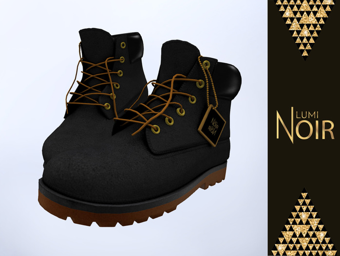 Lumi Noir - Mesh Timber Boots - BLACK