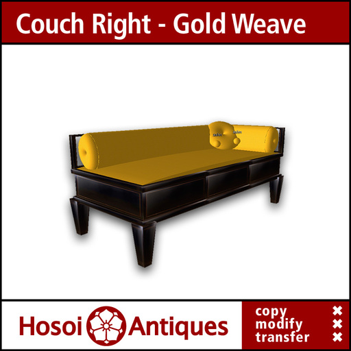 Discount - Asian Couch Corner Right - Gold Weave