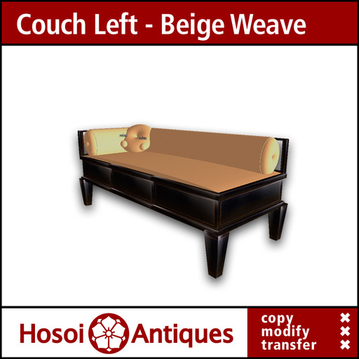 HIUP0 - Asian Couch Corner Left - Beige Weave