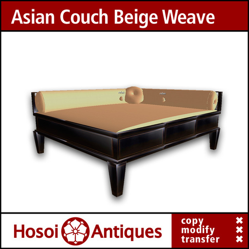 Discount - Asian Couch Double - Beige Weave