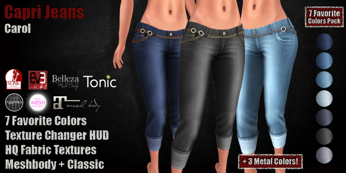GAS [Capri Jeans Carol - 7 Favorite Colors w/HUD PACK]