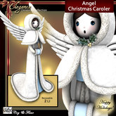 C&F Angel Caroler Figurines - White Silver Blue  2 LI