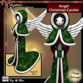 C&F Angel Caroler Figurines - Green Floral  2 LI