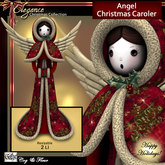 C&F Angel Caroler Figurines - Burgundy Floral 2 LI