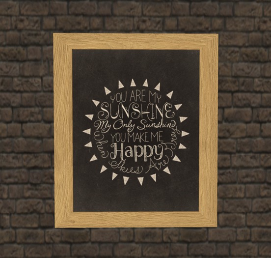 Second Life Marketplace You Are My Sunshine Framed Chalk Board Art
