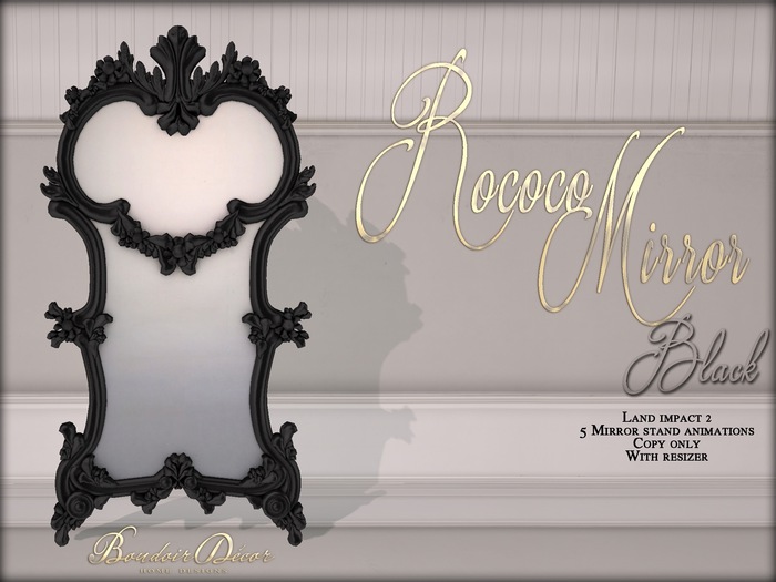 Boudoir Rococo Mirror Black