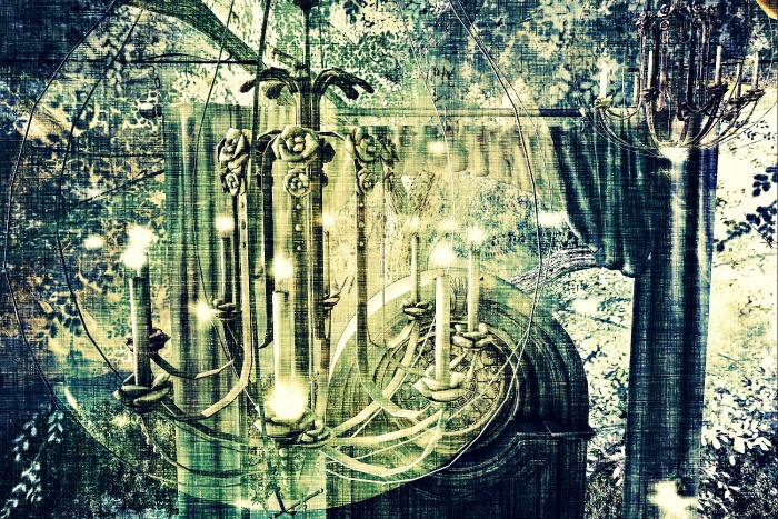 Blue Tree Art  1.2 - Glass Chandelier
