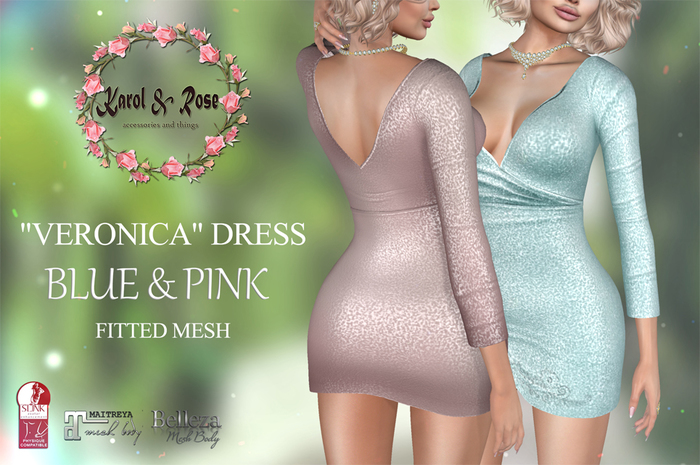 .KAROL ROSE. 50% OFF(1Week)"Veronica" Dress blue - pink