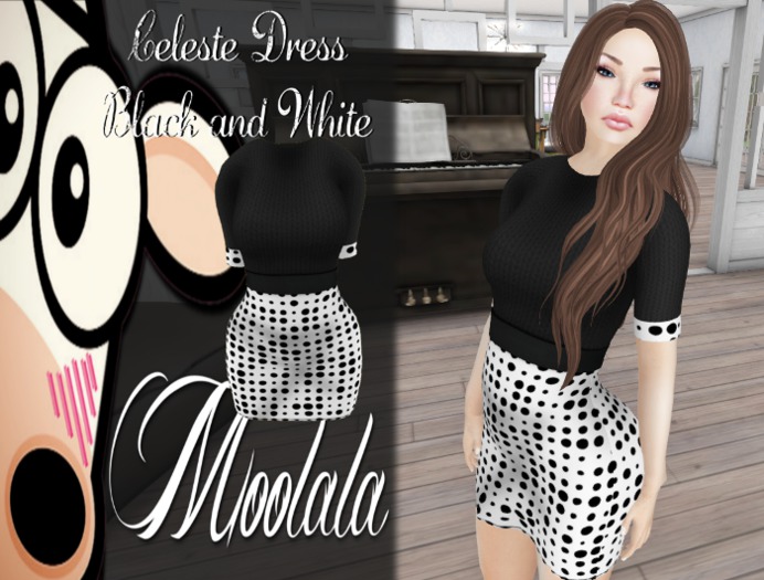 ~*Moolala*~ Celeste Dress - BW Polka