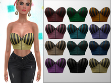TF: Stripe Cropped Leather Bustier FATPACK