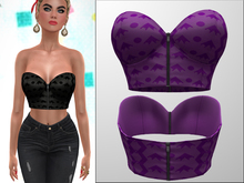 TF: Wave Cropped Leather Bustier VIOLET