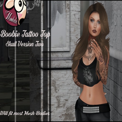 ~*Moolala*~Boobie Tattoo Top - Skull2