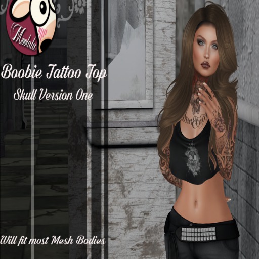 ~*Moolala*~Boobie Tattoo Top - Skull1