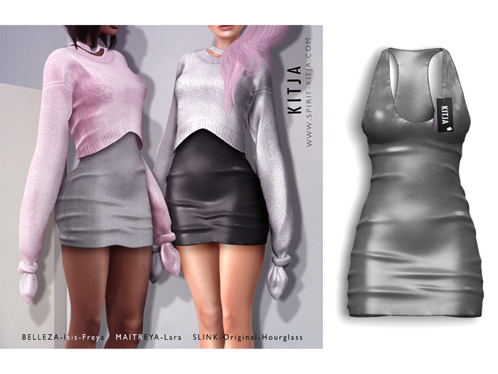 KITJA - Aurelia Leather Dress GREY