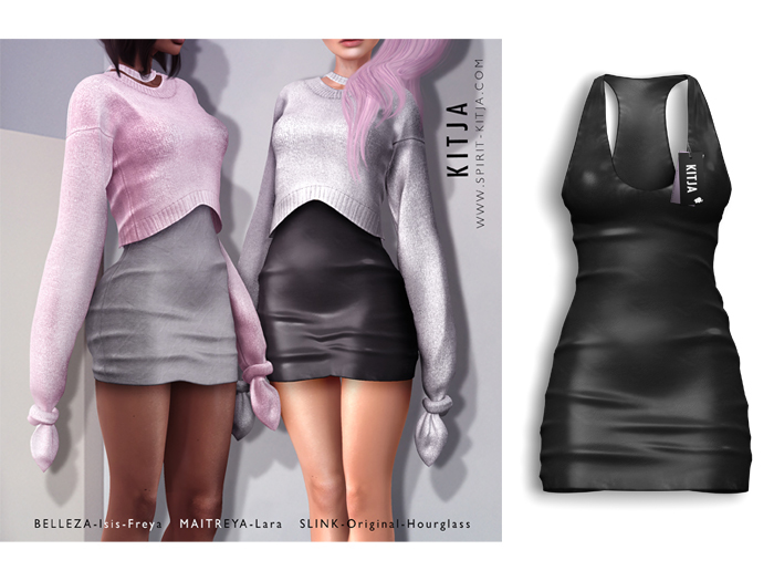 KITJA - Aurelia Leather Dress BLACK