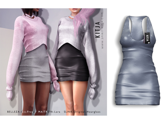KITJA - Aurelia Leather Dress BLUE