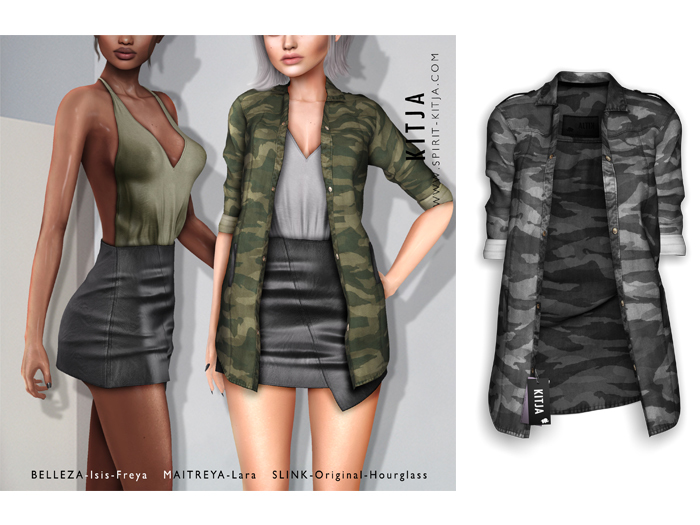 KITJA - Kassia Shirt GREY CAMO