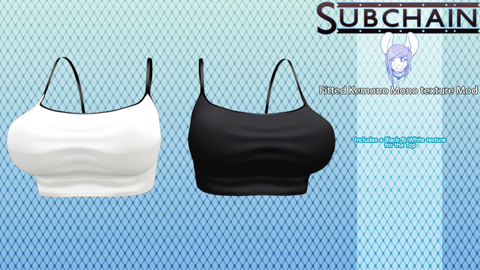 Subchain - Kemono Fitted Winter Outfit Black & white Top