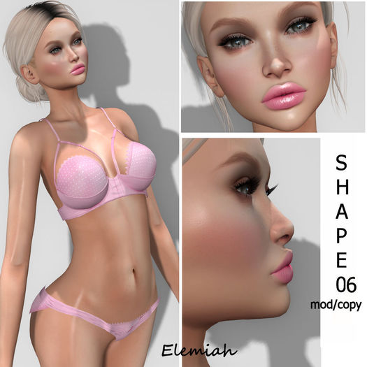 Elemiah - SHAPE 06 - for Lelutka Bento head & Maitreya body