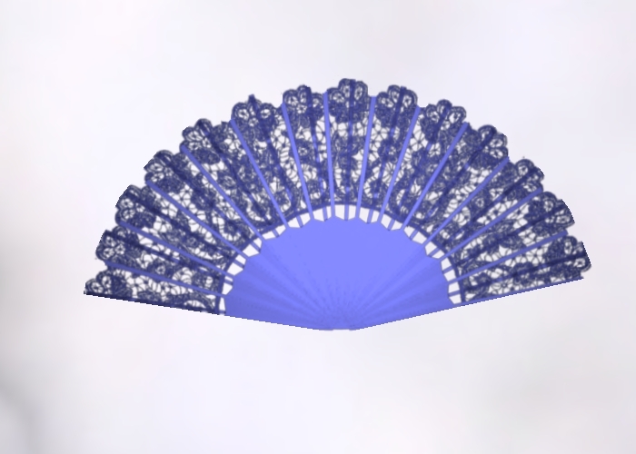 Light Blue Animated Lace Fan