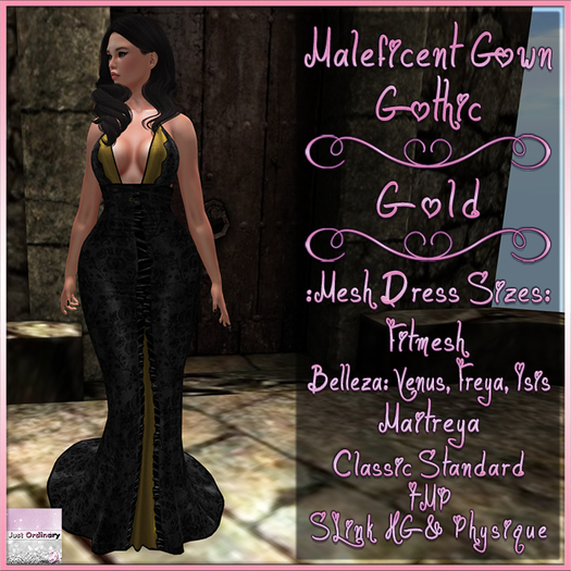 Maleficent Gown Gothic Gold