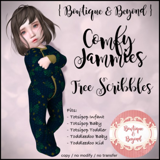 { Bowtique & Beyond } Comfy Jammies / Tree Scribbles [BOXED]