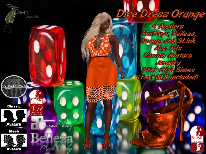 EC Dice Dress Orange
