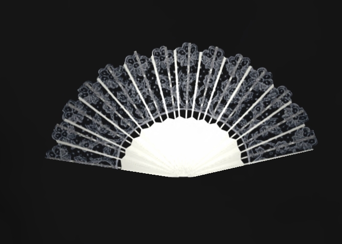 White Animated Lace Fan