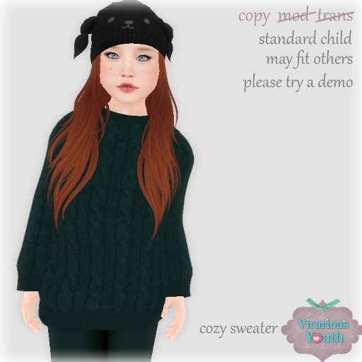 {V*Y} Cozy Sweater - Cable Knit Teal