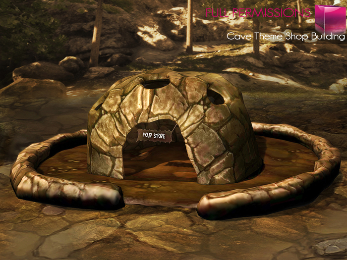 Full Perm Mesh Prehistoric Stone Age Flinstone Primitive Cave Hut Igloo Shelter Home House Building Skybox