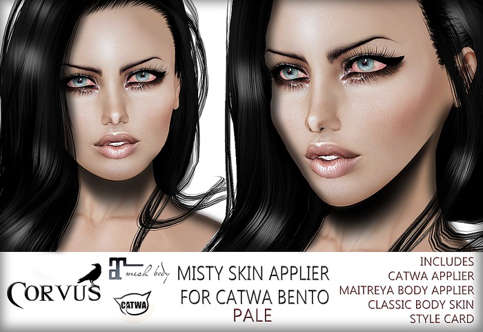 Corvus : Misty Pale Bom Skin with Applier for Catwa Bento