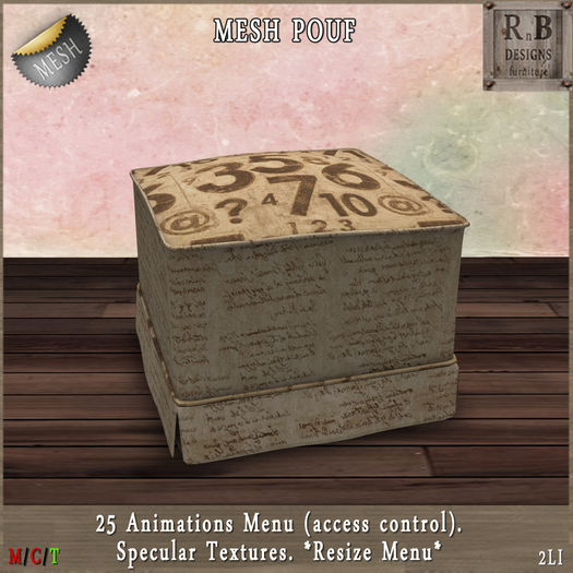 *RnB* Mesh Pouf Vintage - 25 Anims. (resizer)