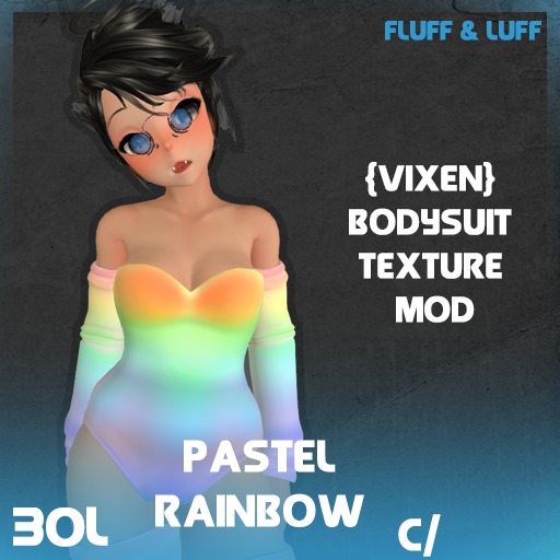 Fluff & Luff - Bodysuit Mod - Pastel Rainbow