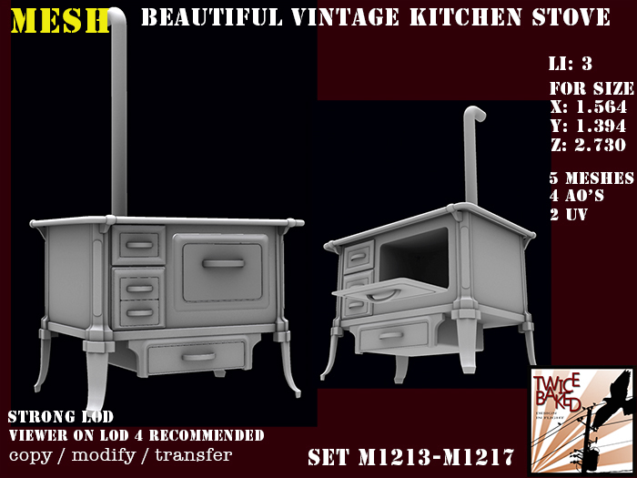"TB" Gorgeous vintage kitchen stove M1213 M1217 full perm 3 Li
