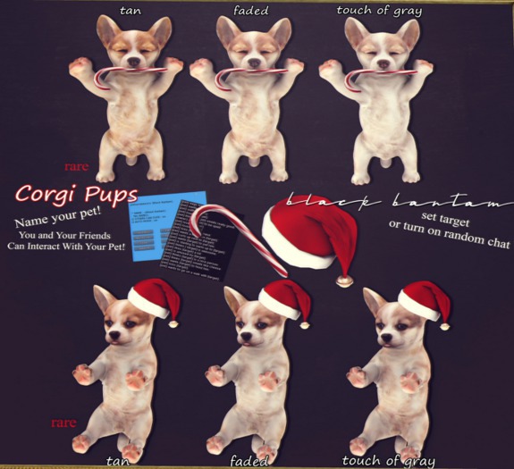 *[Black Bantam] Sleepy Head Corgi Cane Tan RARE