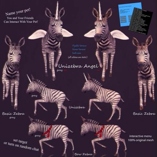 *[Black Bantam]  My Little Gray UniZebra Angel Ride RARE