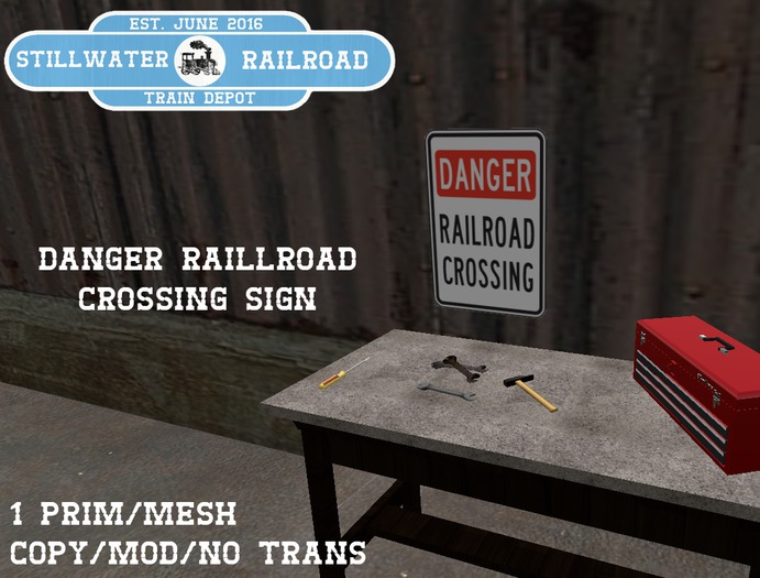 ~*SR*~ Danger Railroad Crossing Sign [Boxed] v2