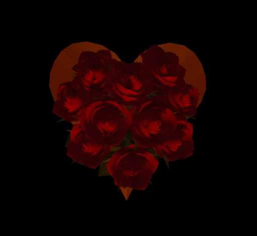 Red Roses 13 Mesh Heart Shape Bouquet