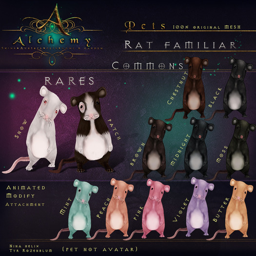 Alchemy - Rat Familiar - Snow - RARE
