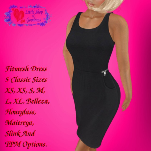 Black Velvet Zip Detail Dress FITMESH. Classic, Belleza, Maitreya, TMP, Slink
