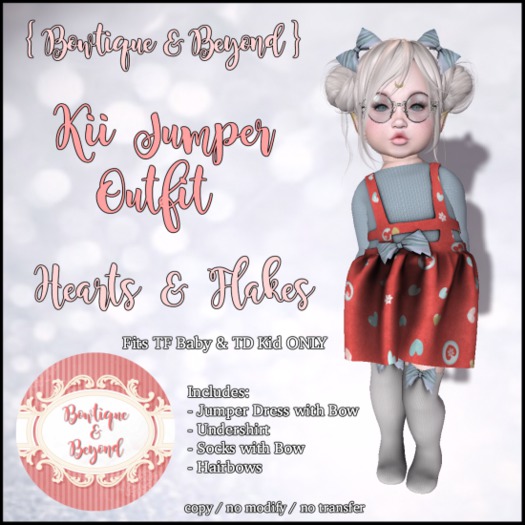 Tiny Tiaras Bowtique - Kii Jumper Outfit / Hearts & Flakes