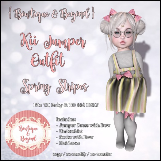 Tiny Tiaras Bowtique - Kii Jumper Outfit / Spring Stripes