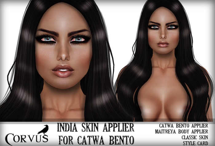 Corvus : India Bom Skin with Applier for Catwa Bento